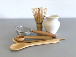 Matcha Tee Zubehör Set Löffel Besen